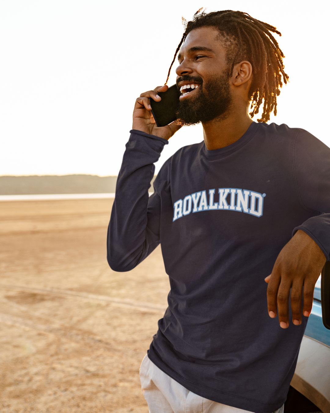 Navy Athletic Heather Sand Dune